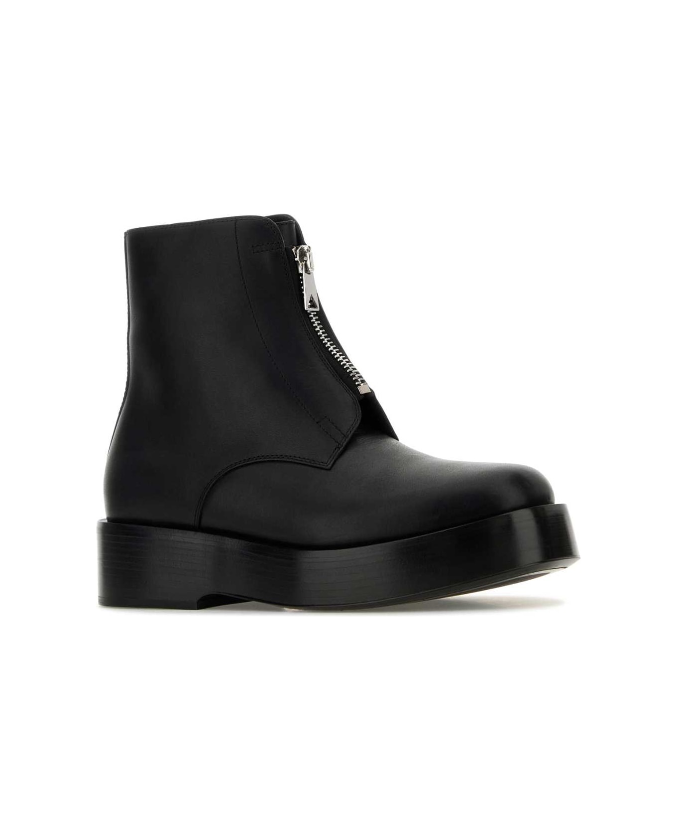 Black Leather Torino Ankle Boots - 2