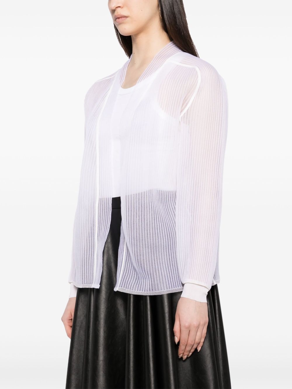 sheer stripe cardigan - 3