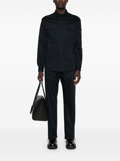 Alexander McQueen logo-trim cotton tailored trousers outlook