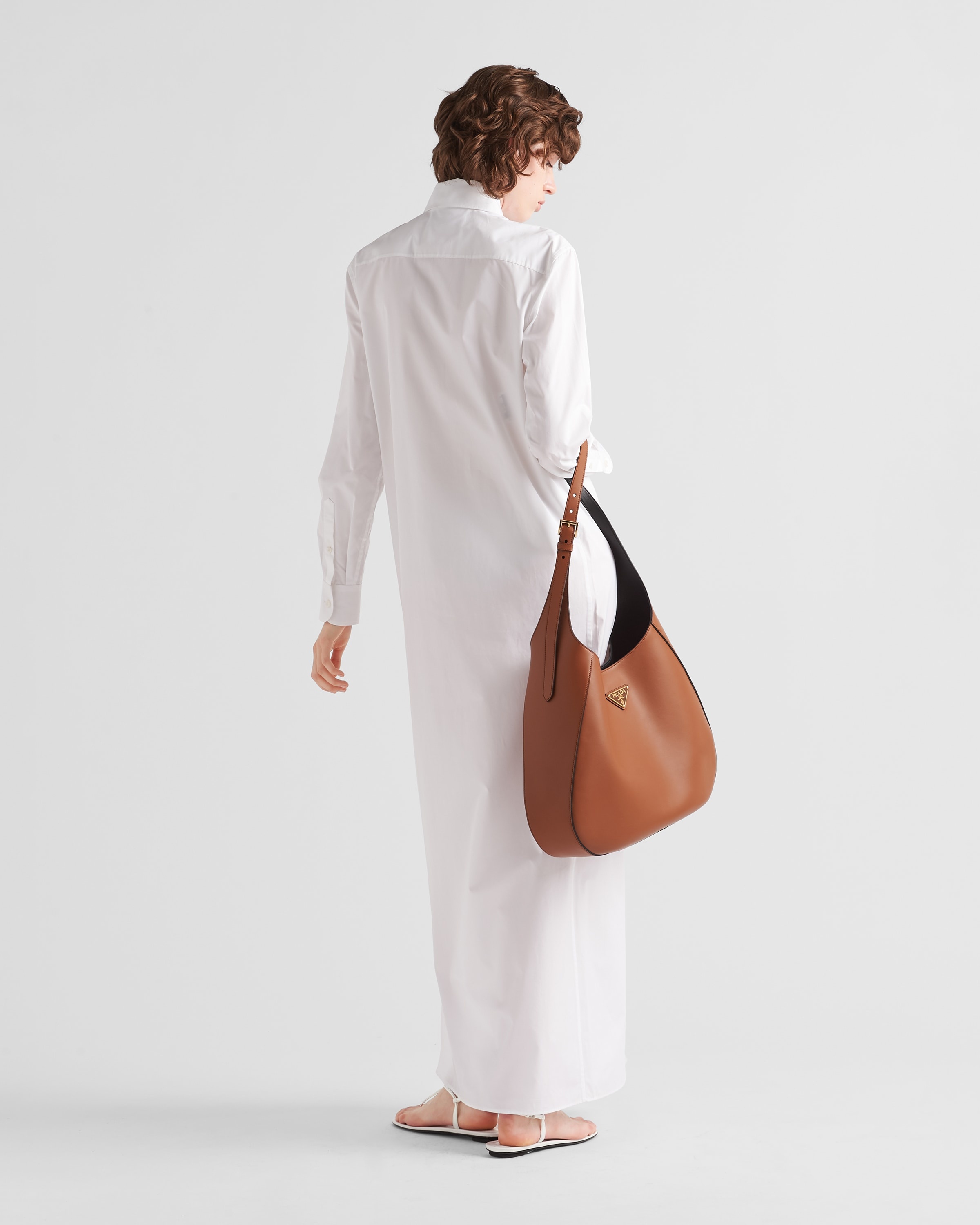 【プラダ・PRADA】Poplin chemisier dress Prada Poplin Shirt Dress | White | FARFETCH