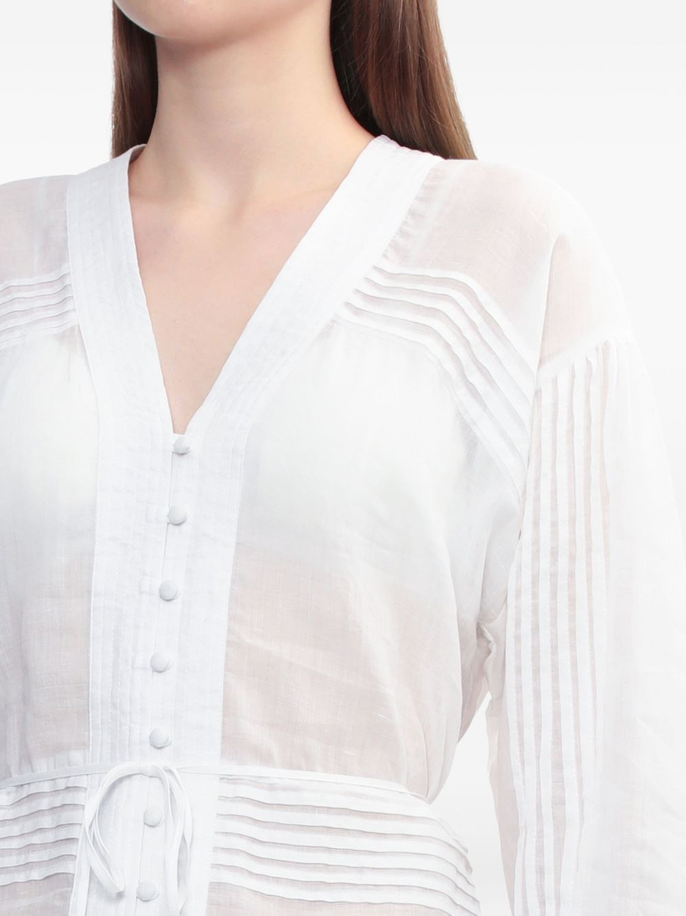 Viviana pintuck V-neck shirt - 5