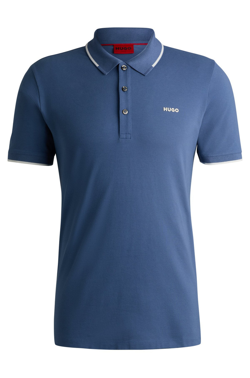 STRETCH-COTTON SLIM-FIT POLO SHIRT WITH PRINTED LOGO 1