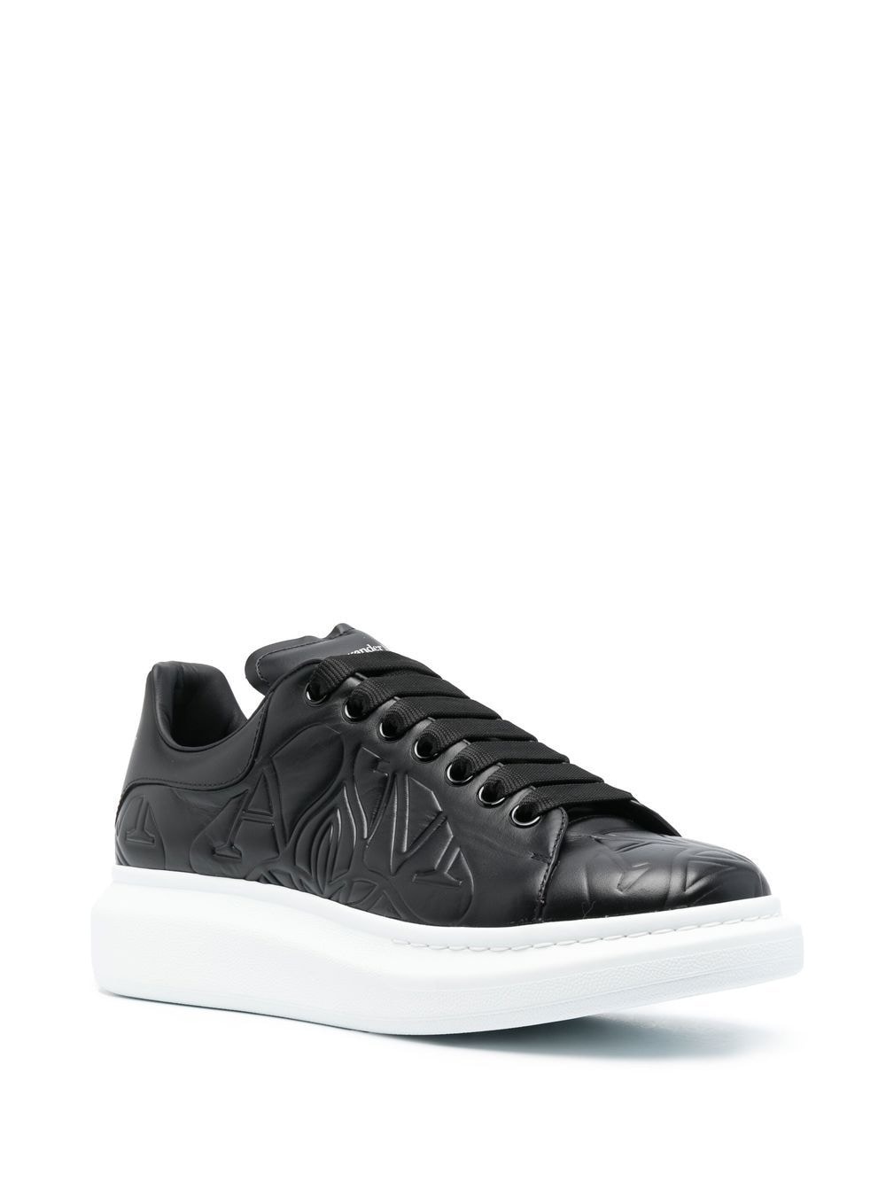 debossed logo leather sneakers - 2