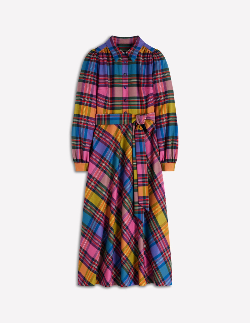 Vivienne Check Midi Dress-Multi, Blanket Check 1
