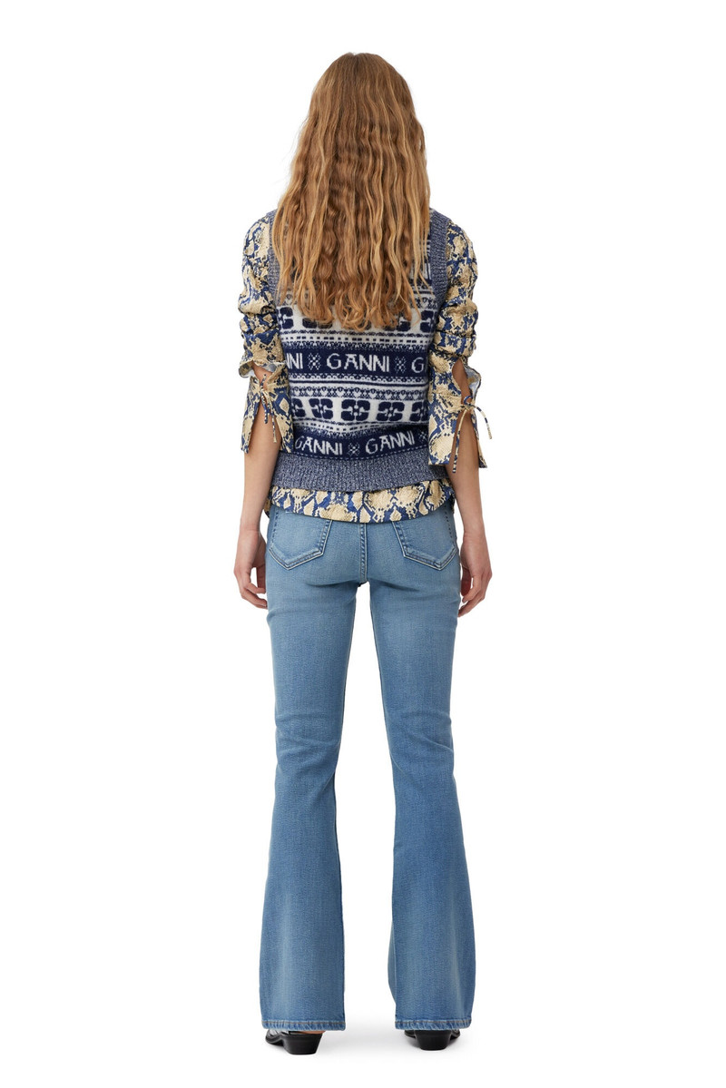 BLUE LOGO WOOL MIX VEST 4