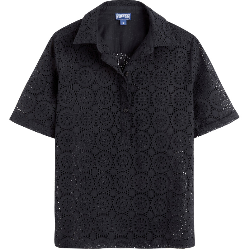 Women Cotton Polo Broderies Anglaises - 1