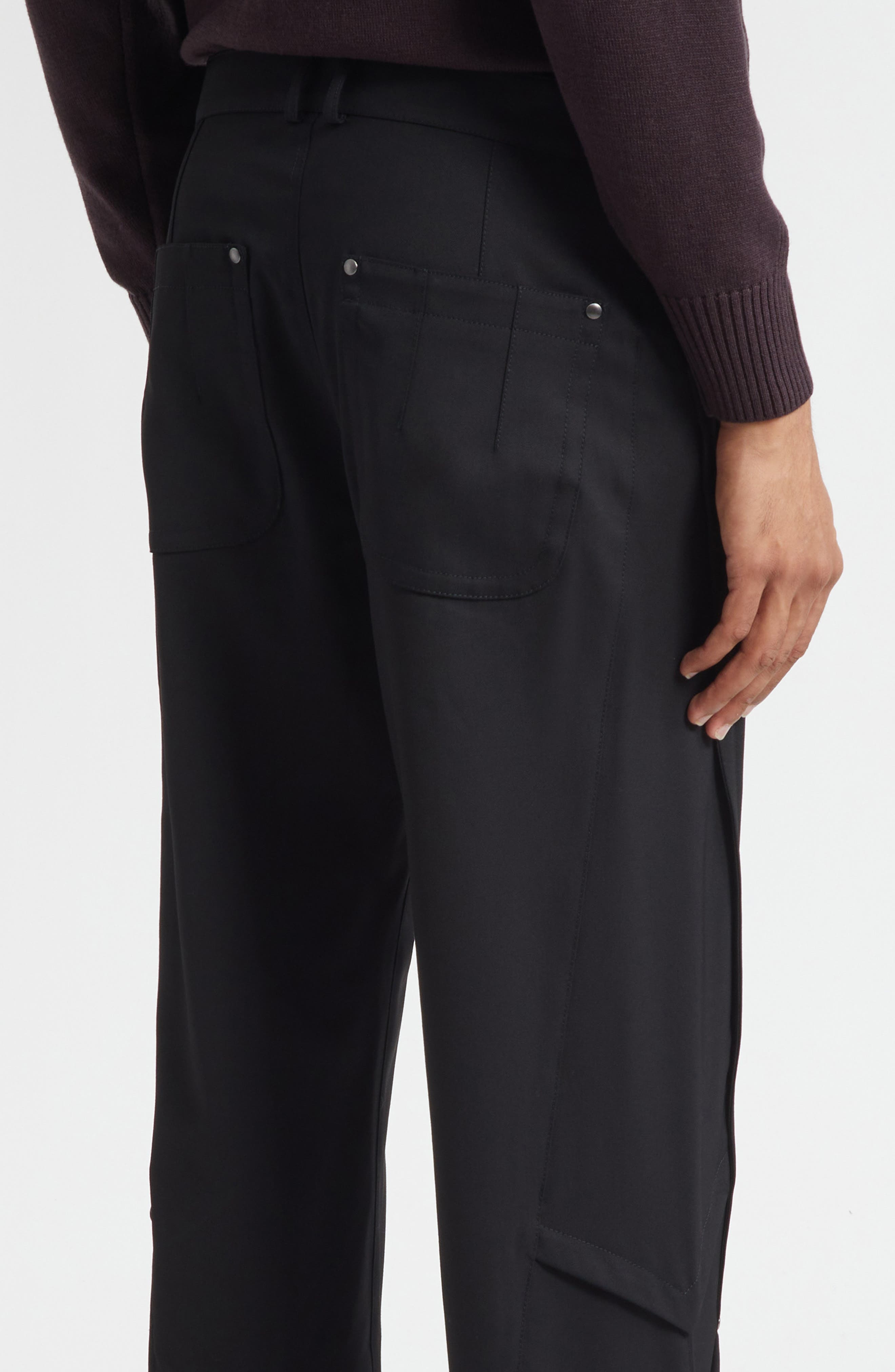 KIKO KOSTADINOV Kraner Stretch Virgin Wool Trousers in Crow Black at Nordstrom - 4