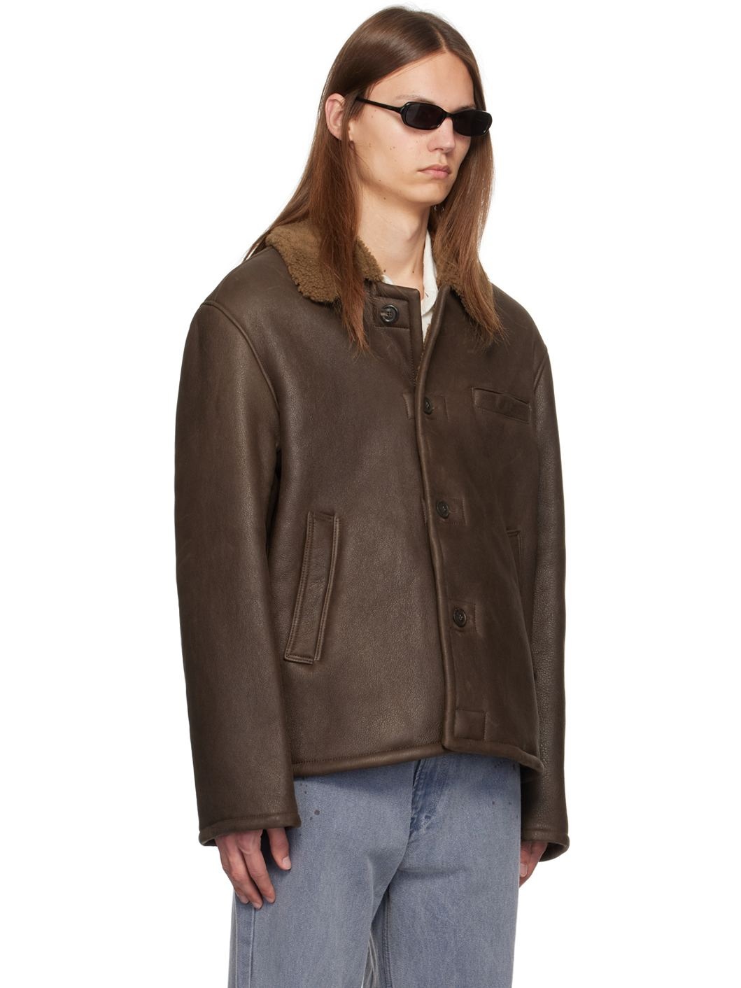 Brown Alaska Shearling Jacket - 2