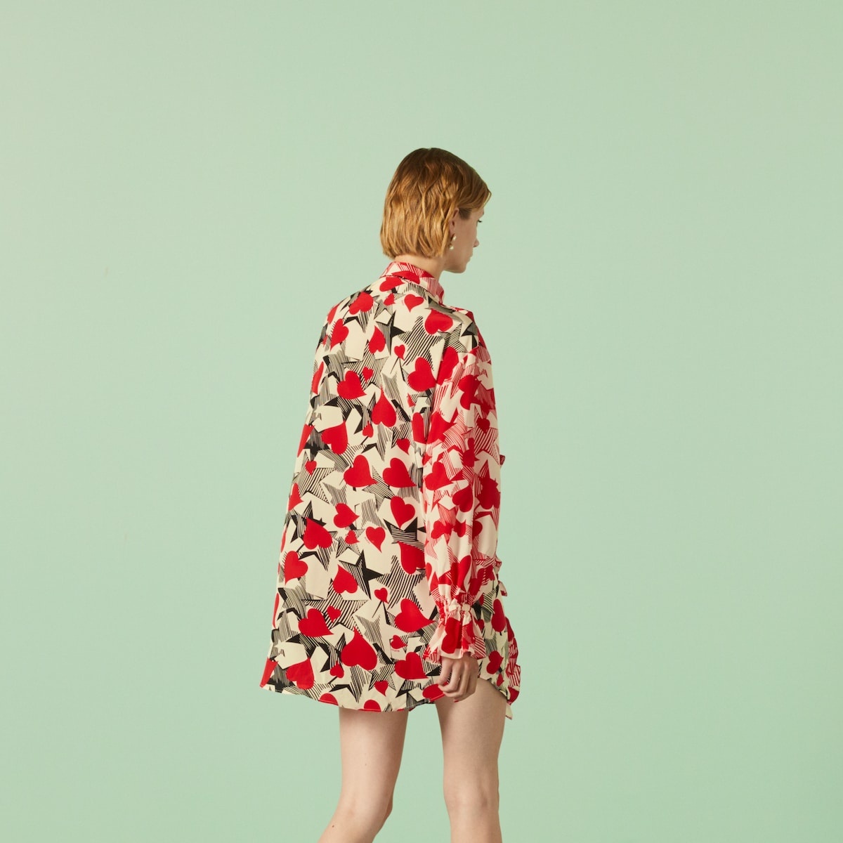 Stars and hearts print cotton shirt - 5