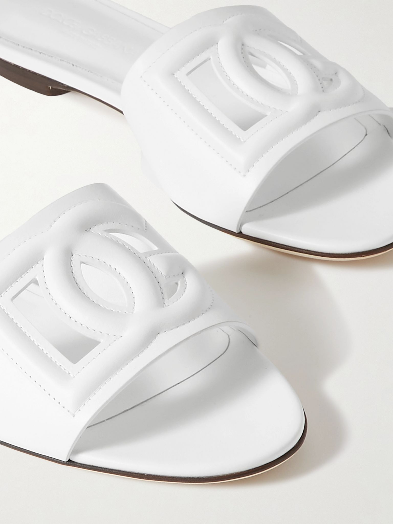 Bianca cutout leather slides White - 4