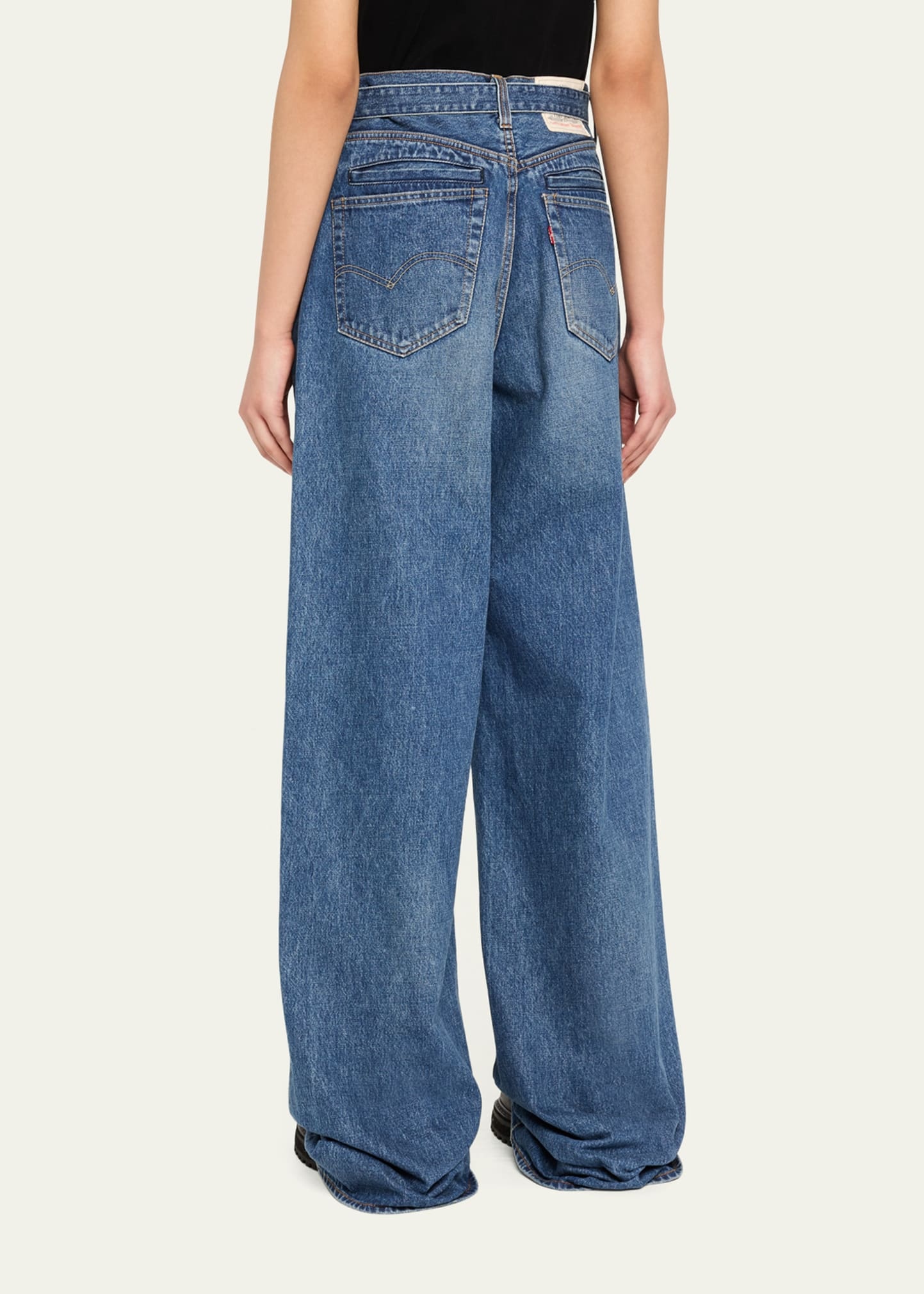 Belted Denim Pants - 3
