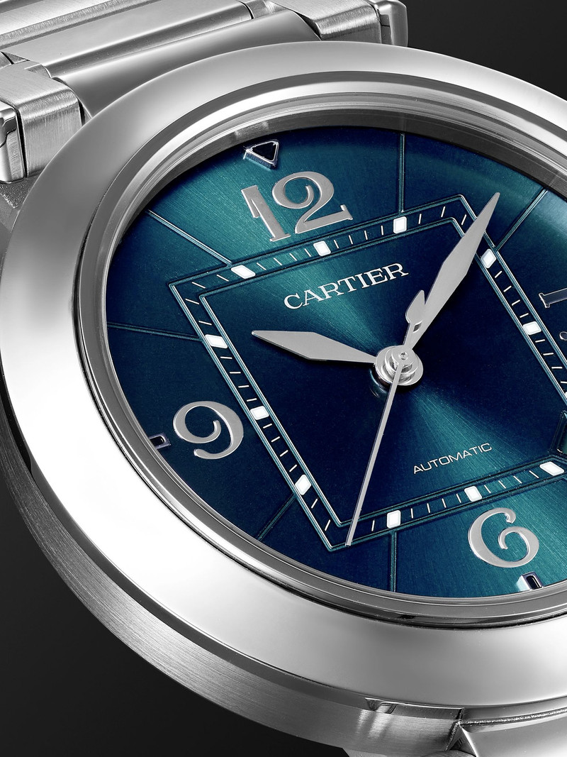Pasha de Cartier Automatic 41mm Stainless Steel and Leather Watch, Ref. No. CRWSPA0038 Navy 6