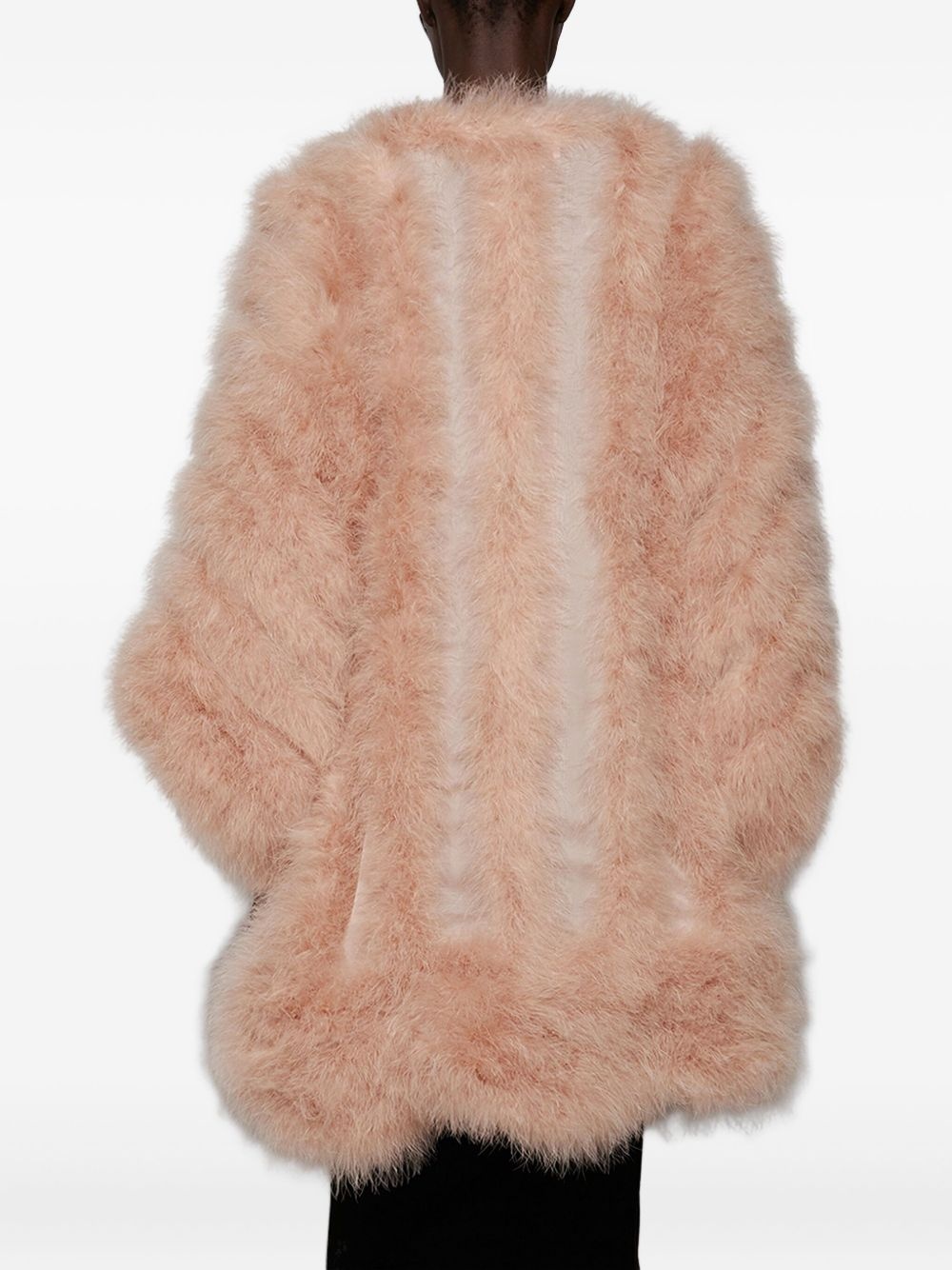 silk faux fur coat - 5