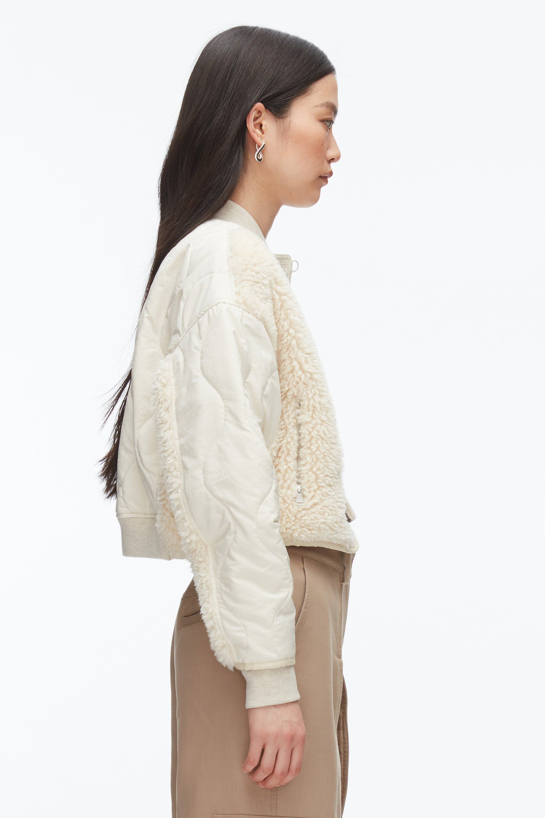 Cropped Sherpa Combo Bomber - 4