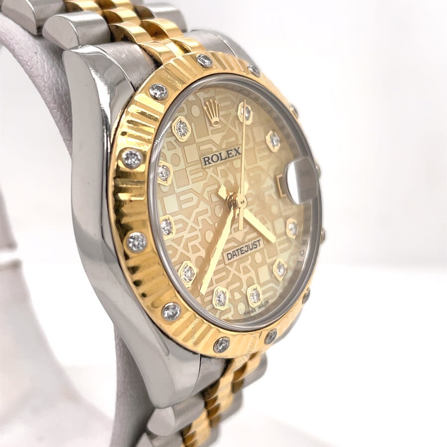 Pre-owned Rolex Datejust Automatic Chronometer Diamond Champagne Dial Ladies Watch 178313CJDJ - 3