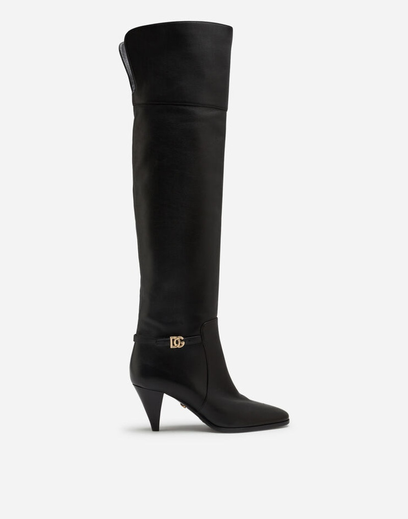 Calfskin boots with crossover DG logo 1