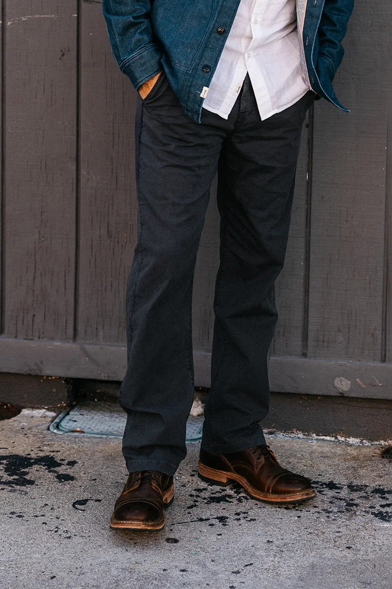 The Pipe Straight Oxford Chino - Ash Black - 1