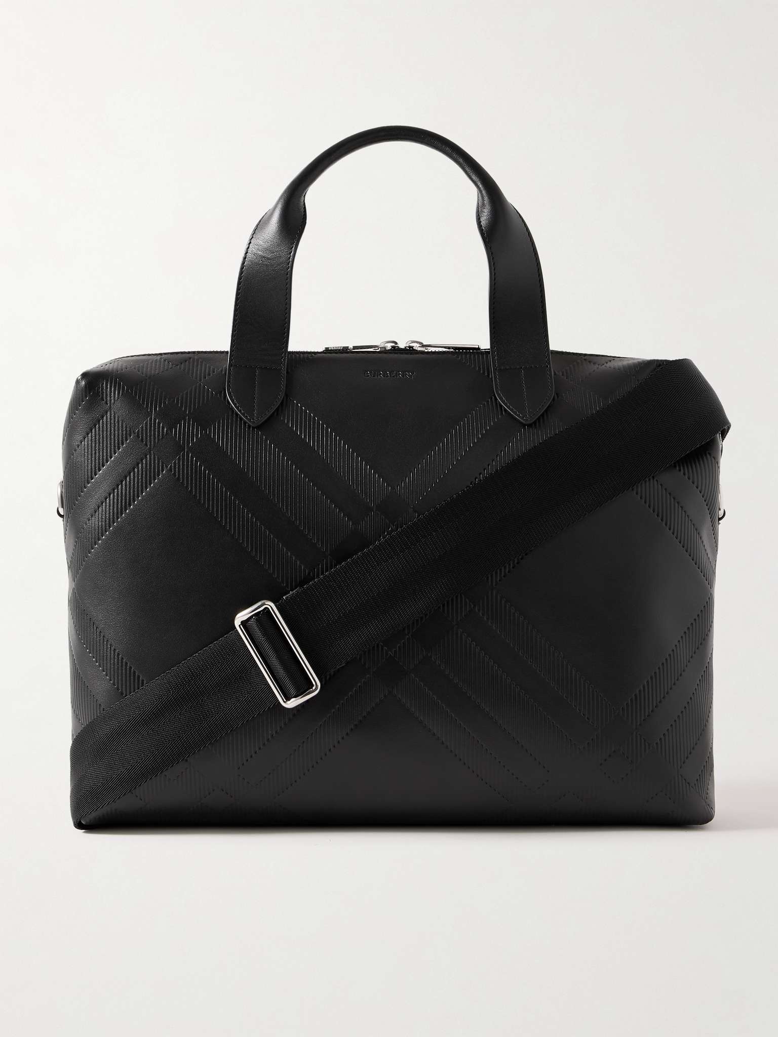 Embossed Leather Briefcase - 1