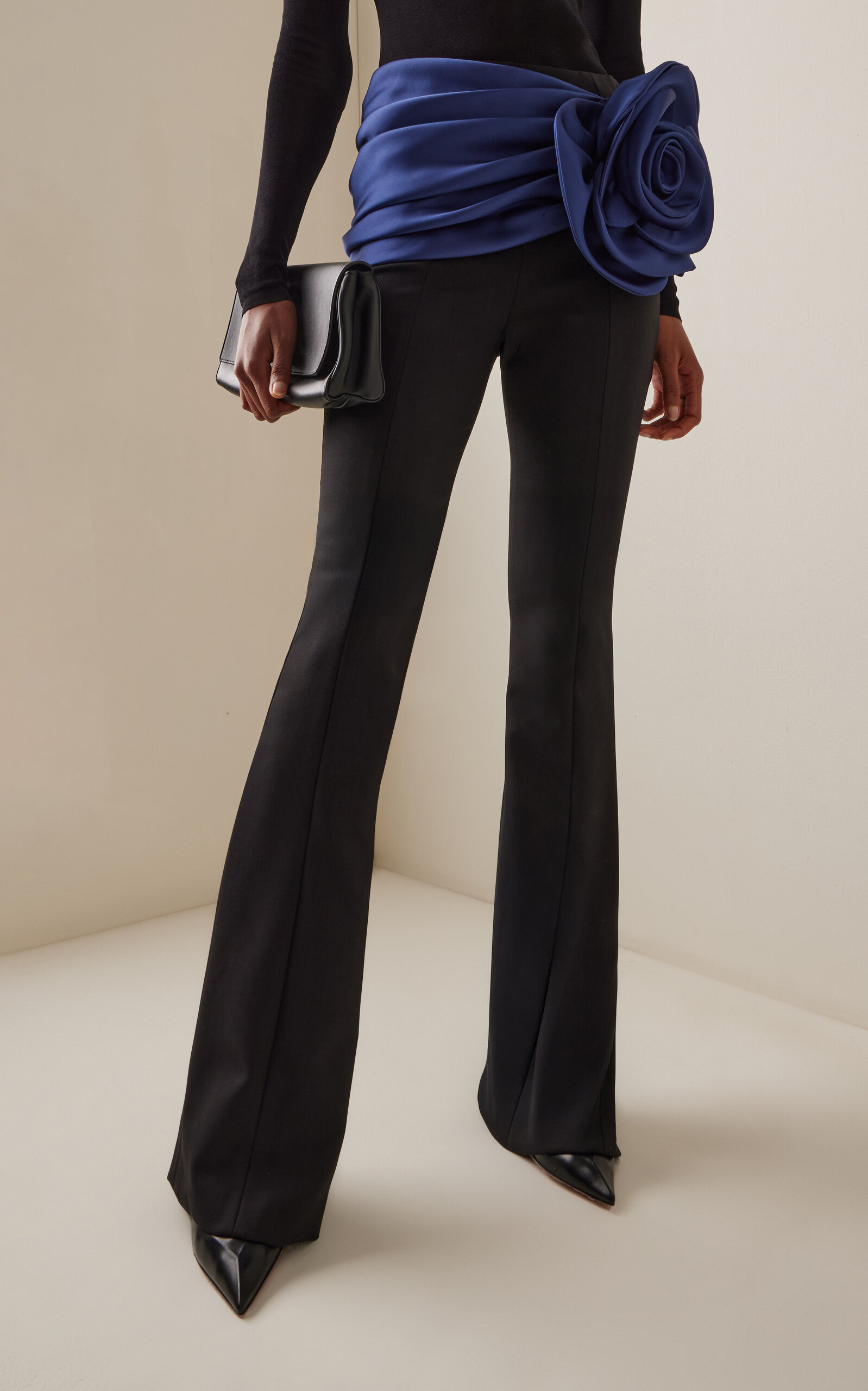 Wool-Blend Bootcut Pants black - 3