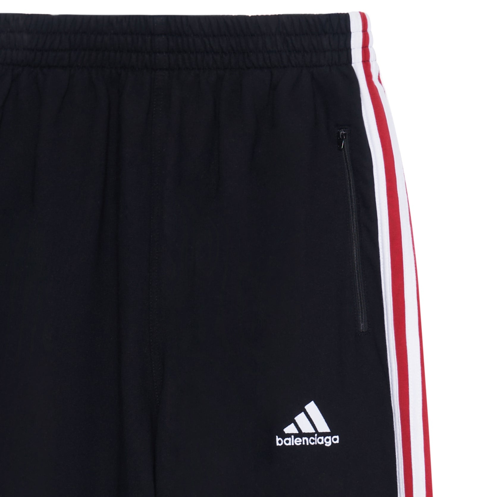 Balenciaga x adidas Fleece Baggy Sweatpants 'Black White Red' 723970TNVN56278 - 3