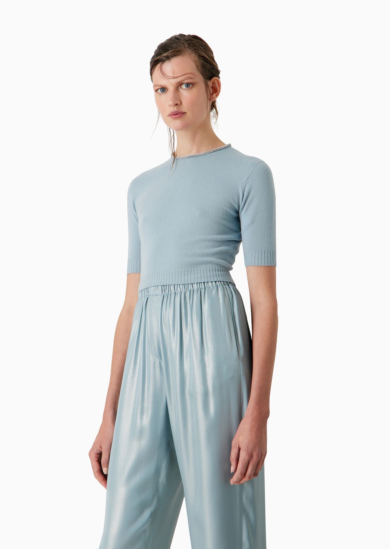 Cashmere cropped crew-neck jumper - 2