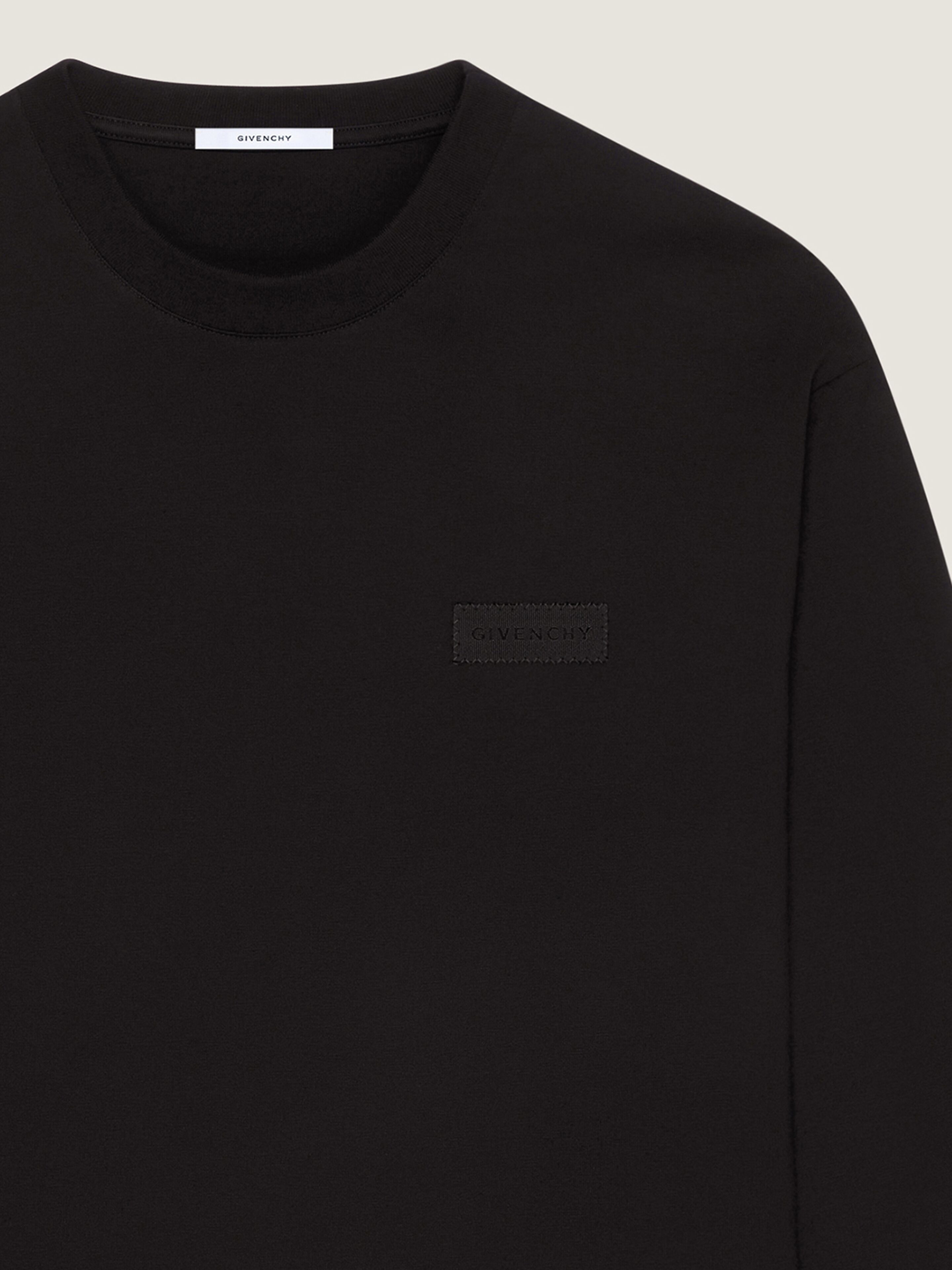 LONG SLEEVE T-SHIRT IN COTTON WITH GIVENCHY PATCH - 3