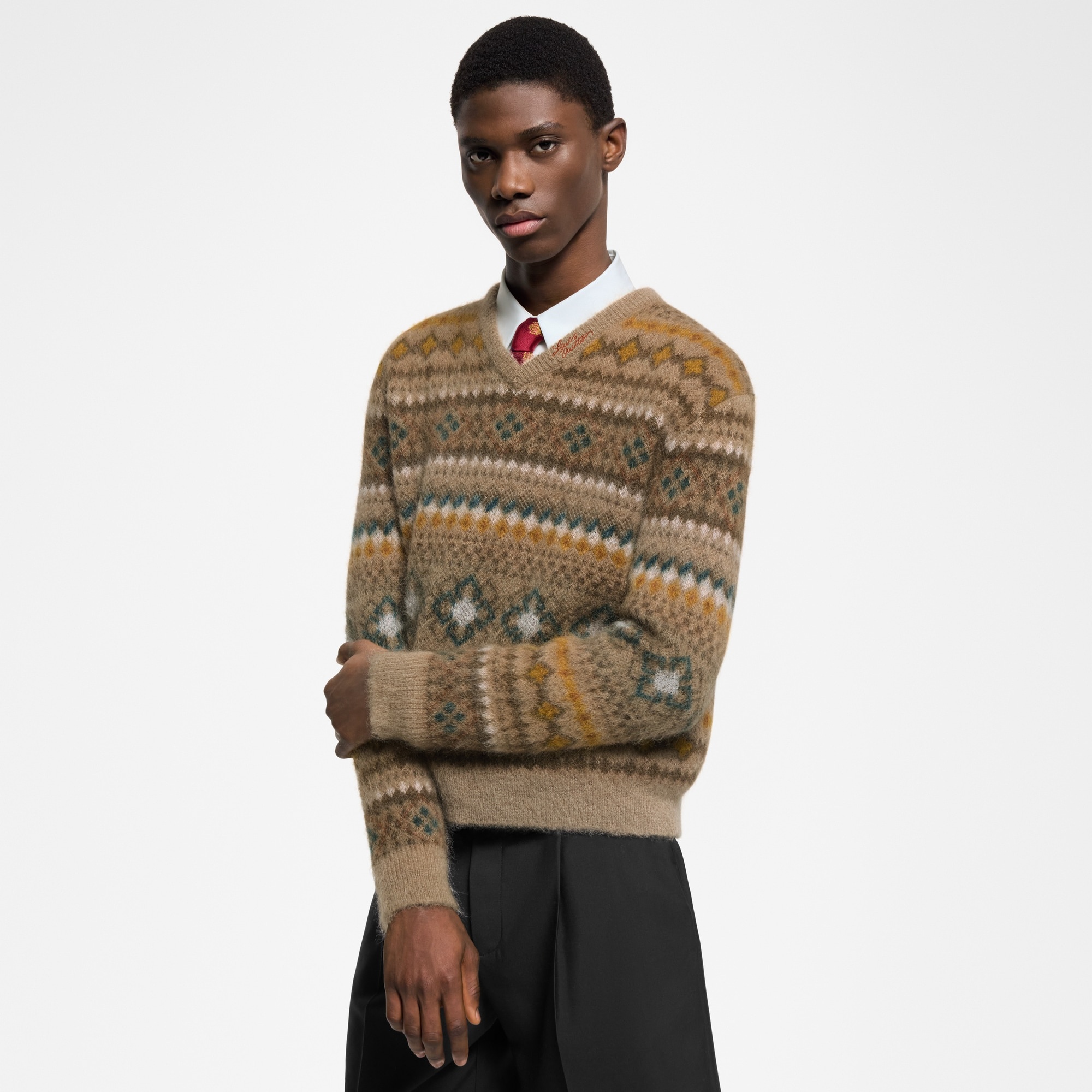 Mohair Blend Fair Isle Pullover - 2