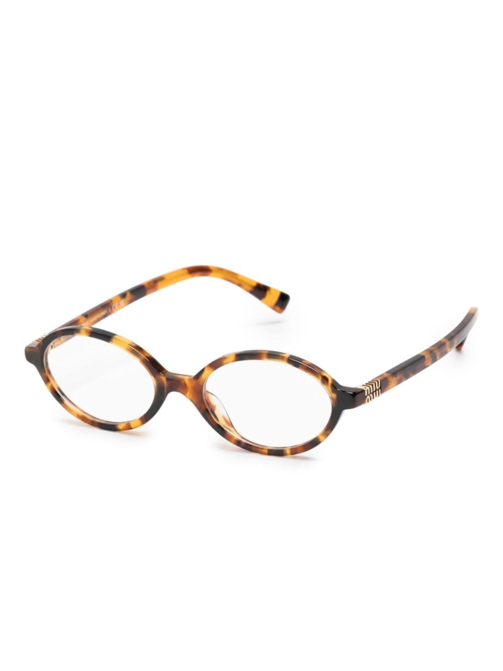 tortoiseshell oval-frame glasses - 2