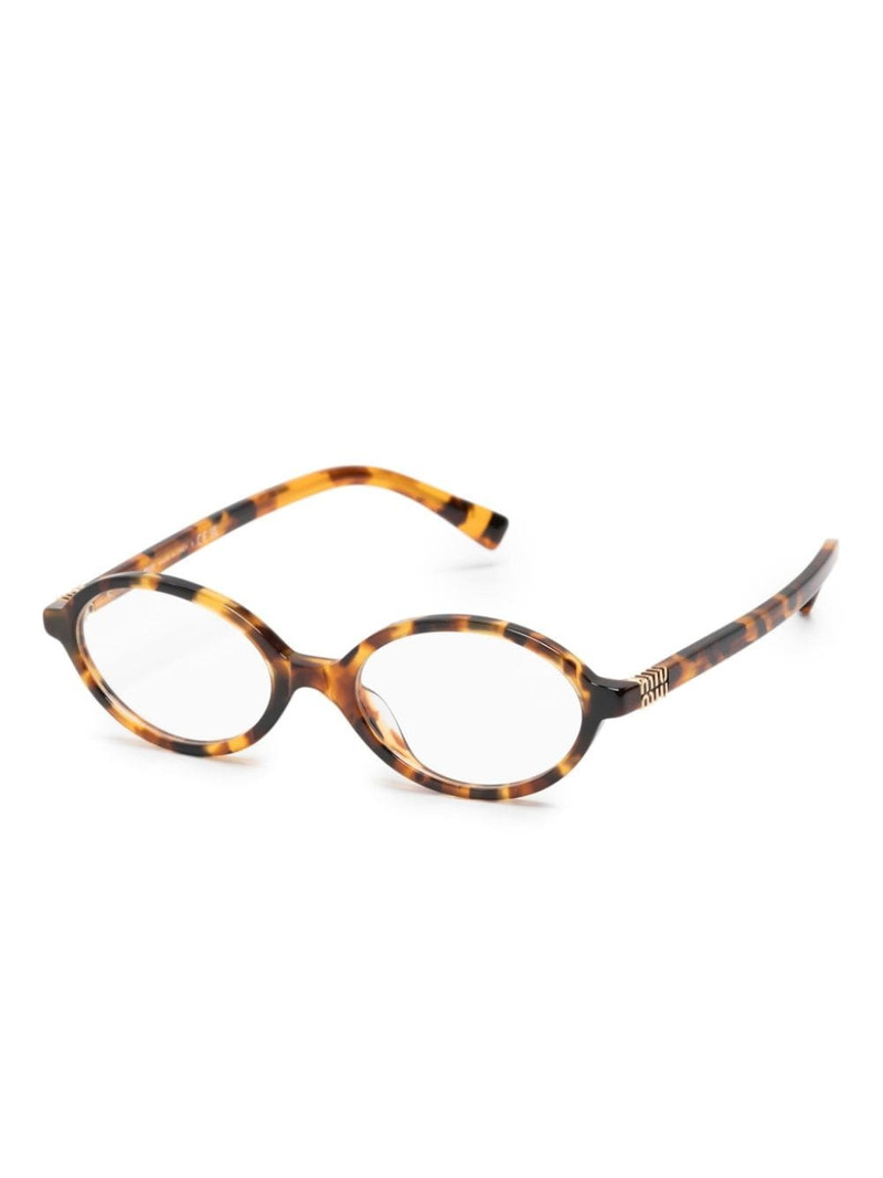 Miu Miu tortoiseshell oval-frame glasses outlook