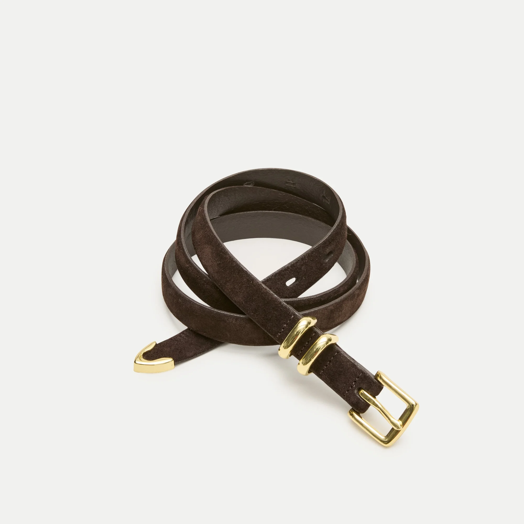 Thin tipped belt in suede - 1