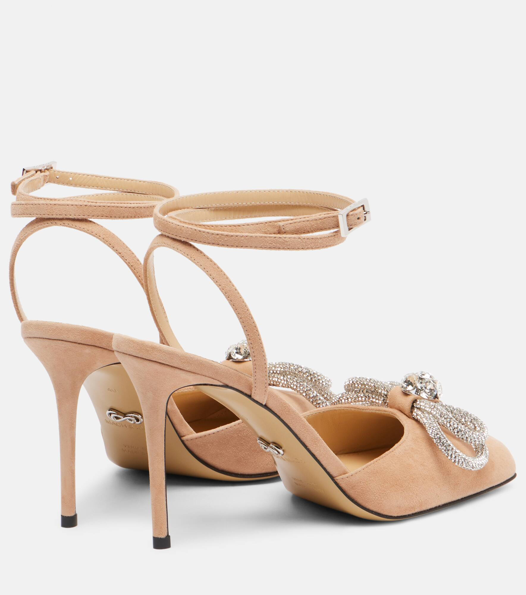 Double Bow 95 suede pumps - 2
