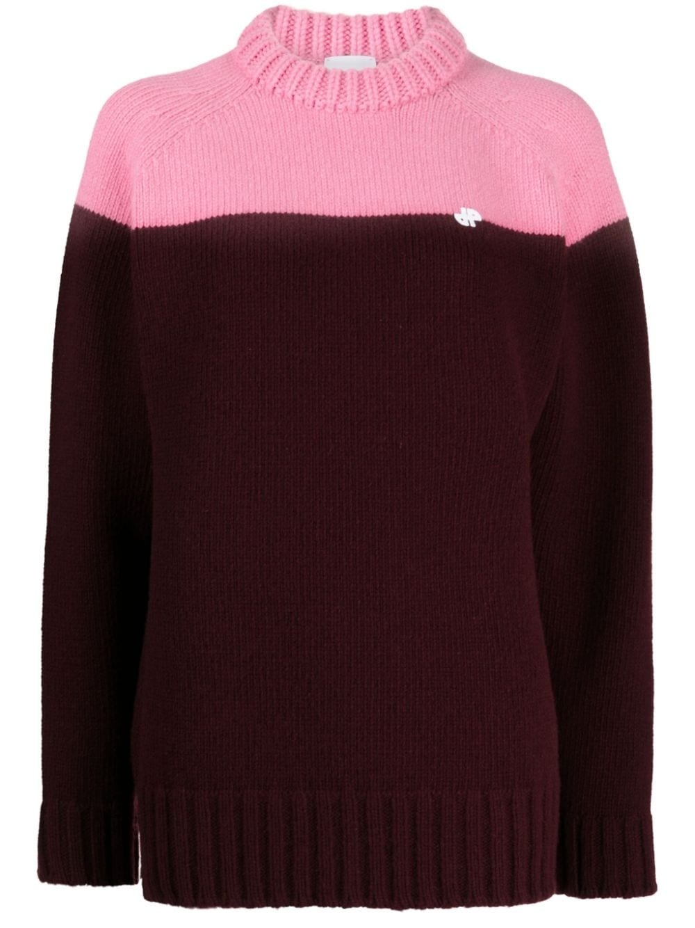 two-tone knitted jumper - 1