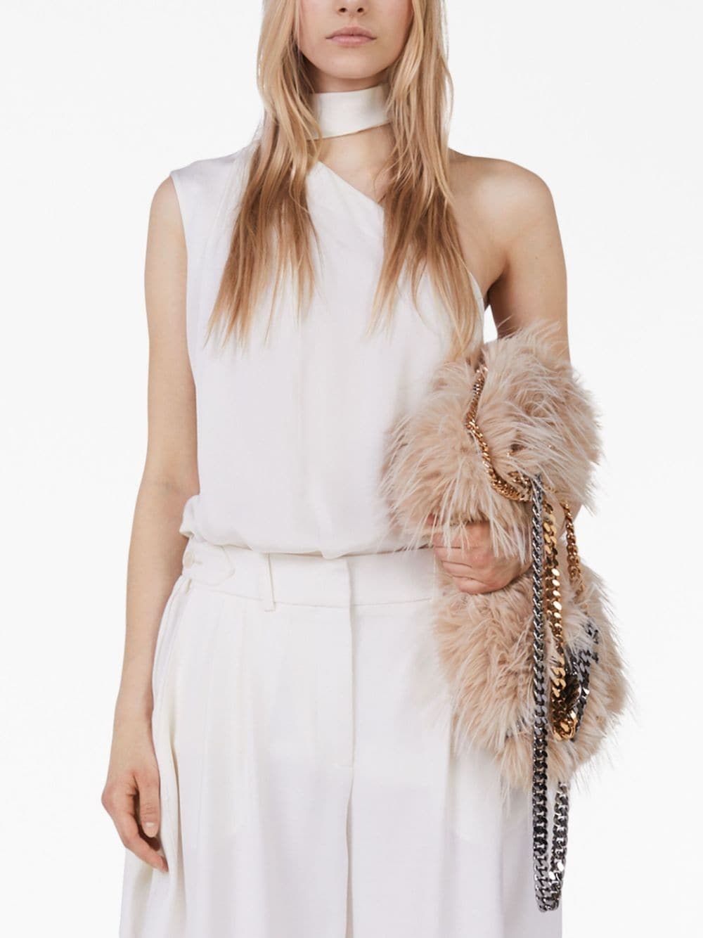 one-shoulder neck-strap blouse - 4
