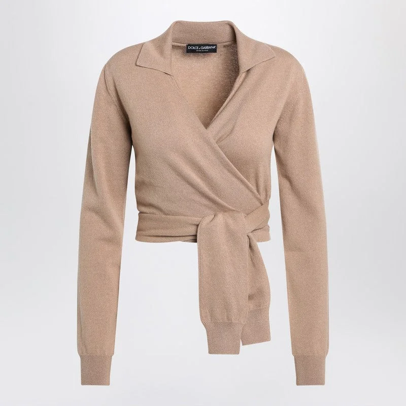 Dolce&Gabbana Beige Wrap Cardigan In Cashmere Women - 1