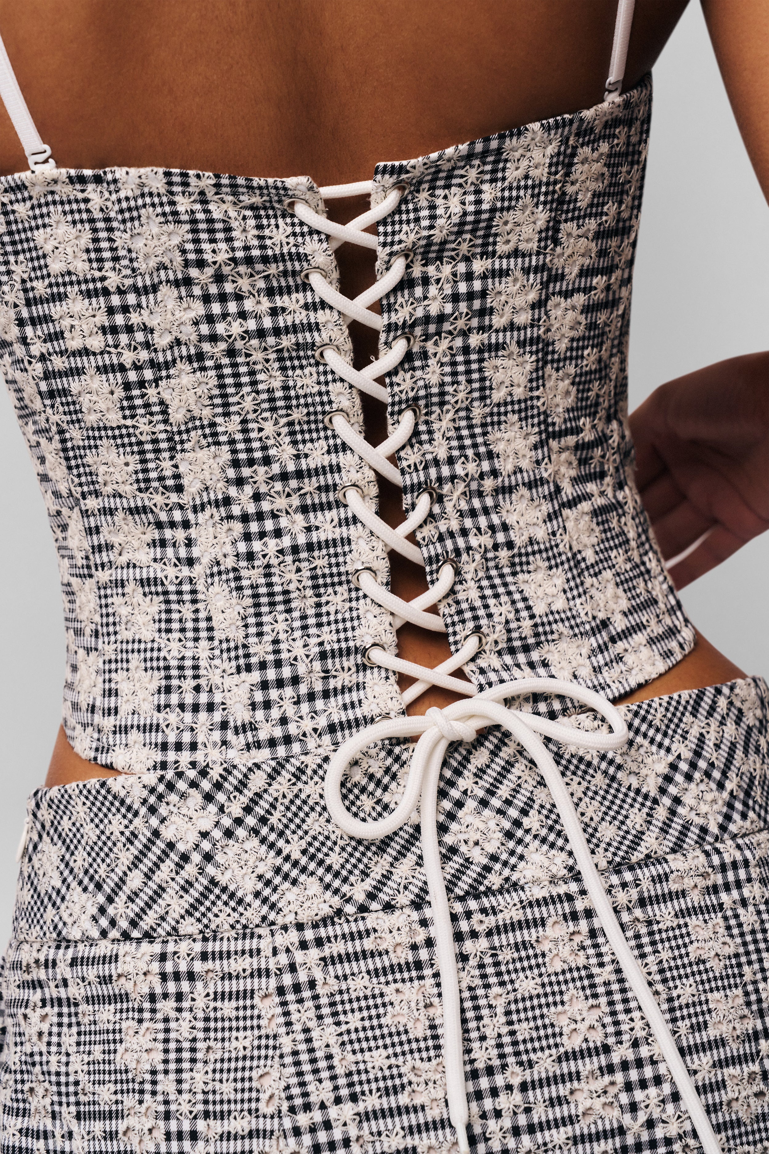GENEVIEVE GINGHAM BUSTIER - 4