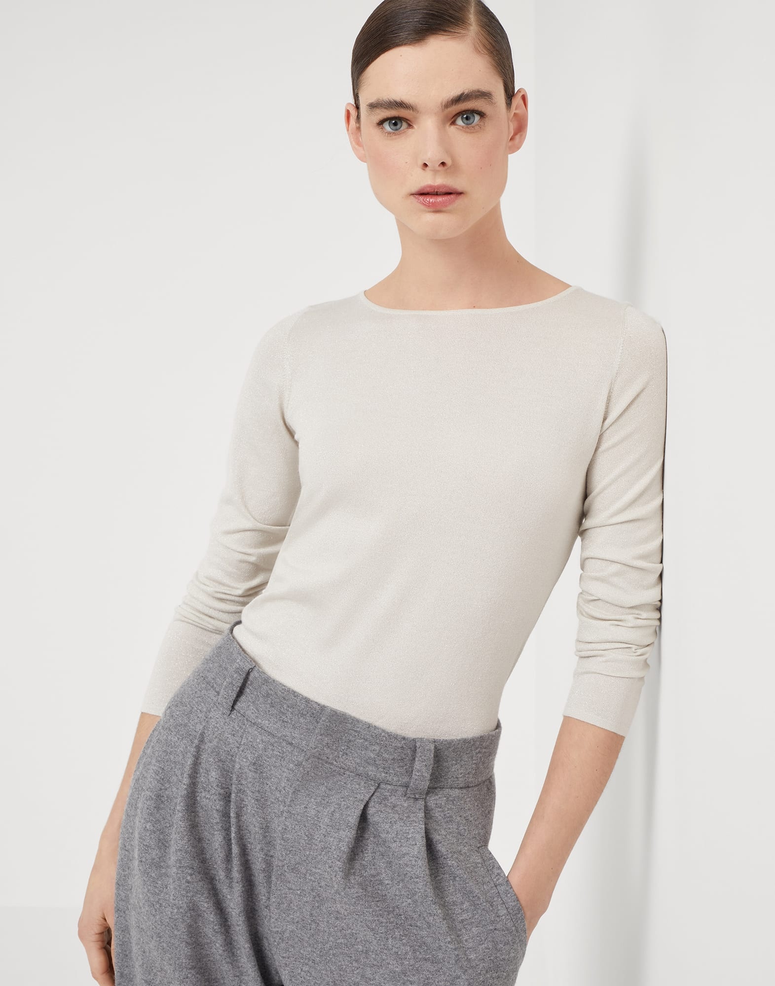 Cashmere and silk sparkling lightweight sweater - 4