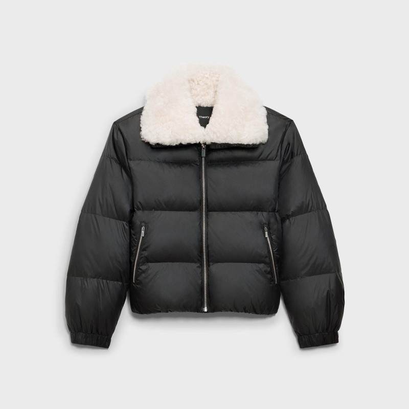 Shearling-Trimmed Puffer Jacket in Recycled Nylon 1