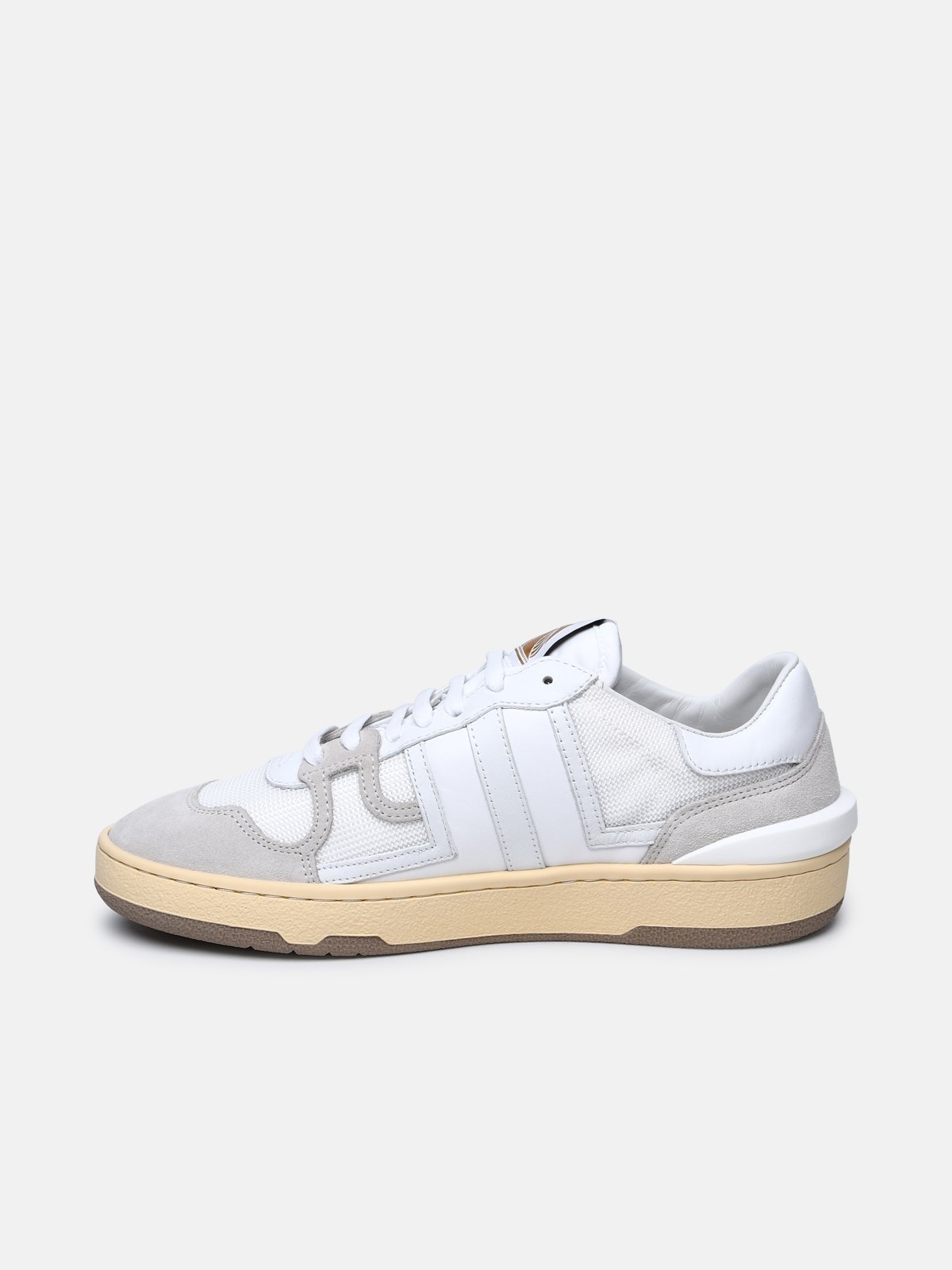 WHITE LEATHER BLEND SNEAKERS - 3