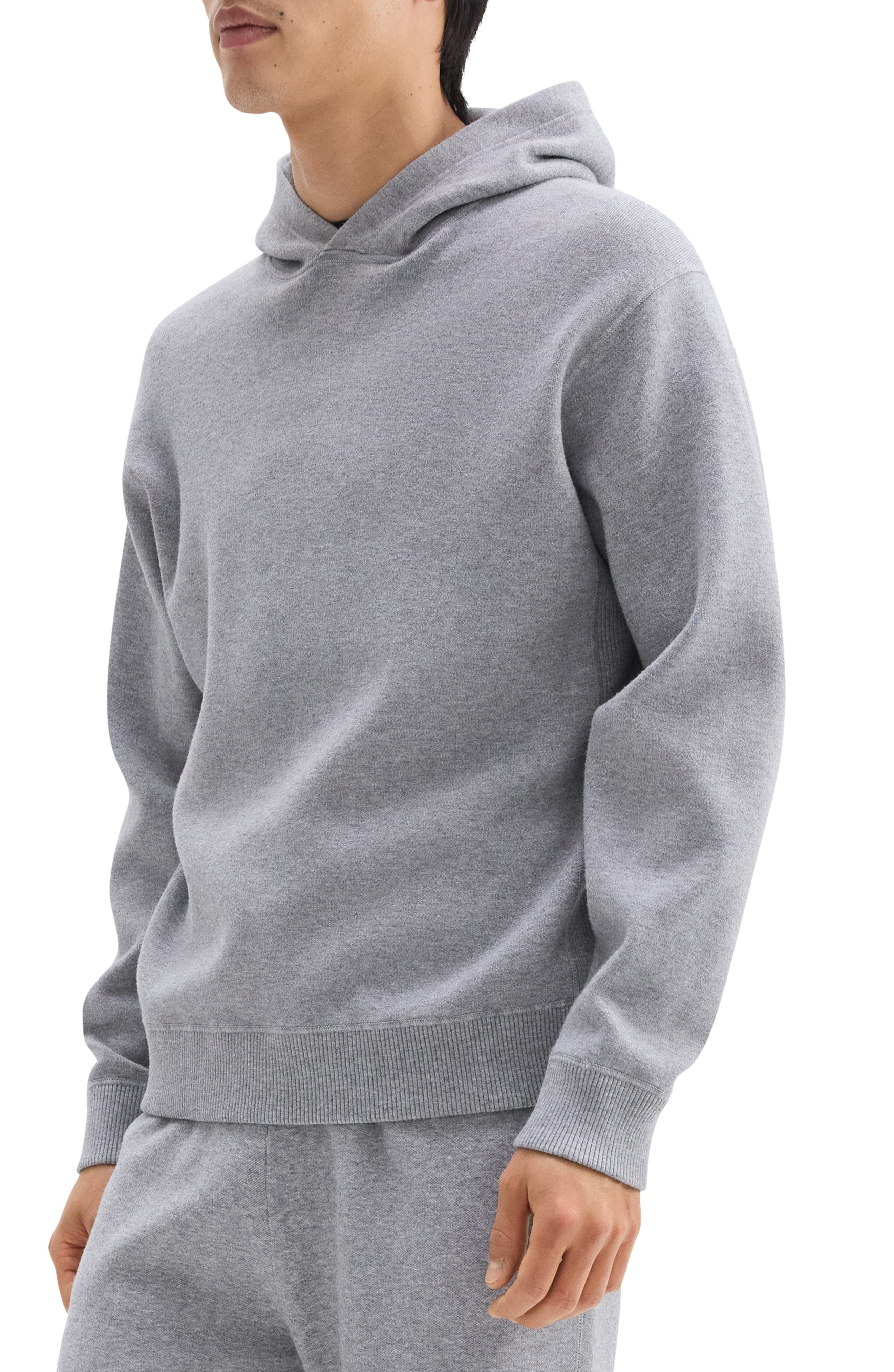 Theory Oversize Pullover Hoodie in Melange Grey at Nordstrom - 3
