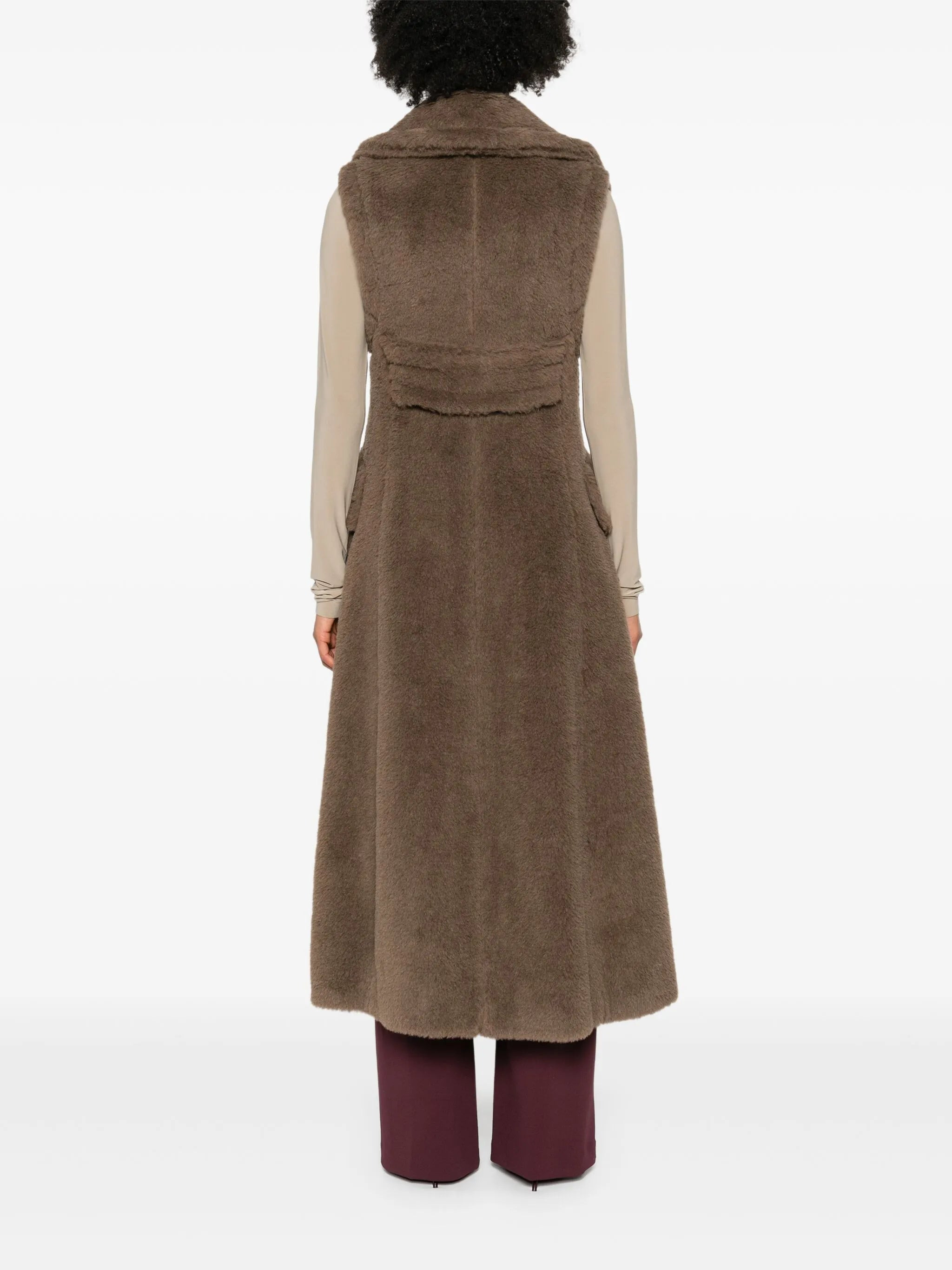Boario double-breasted sleeveless coat - 4
