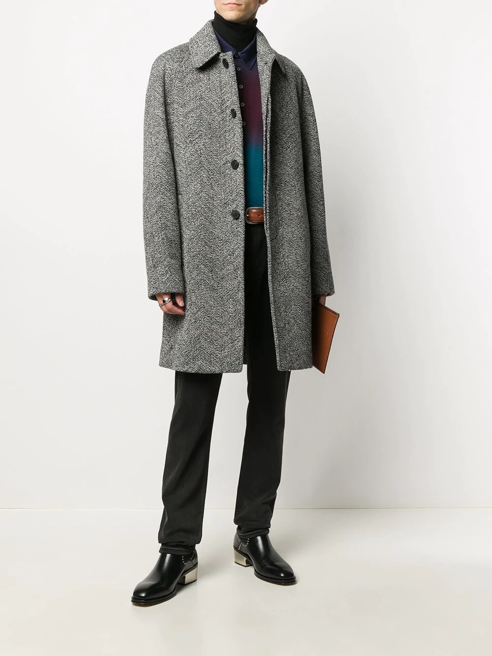 single-breasted wool coat - 2