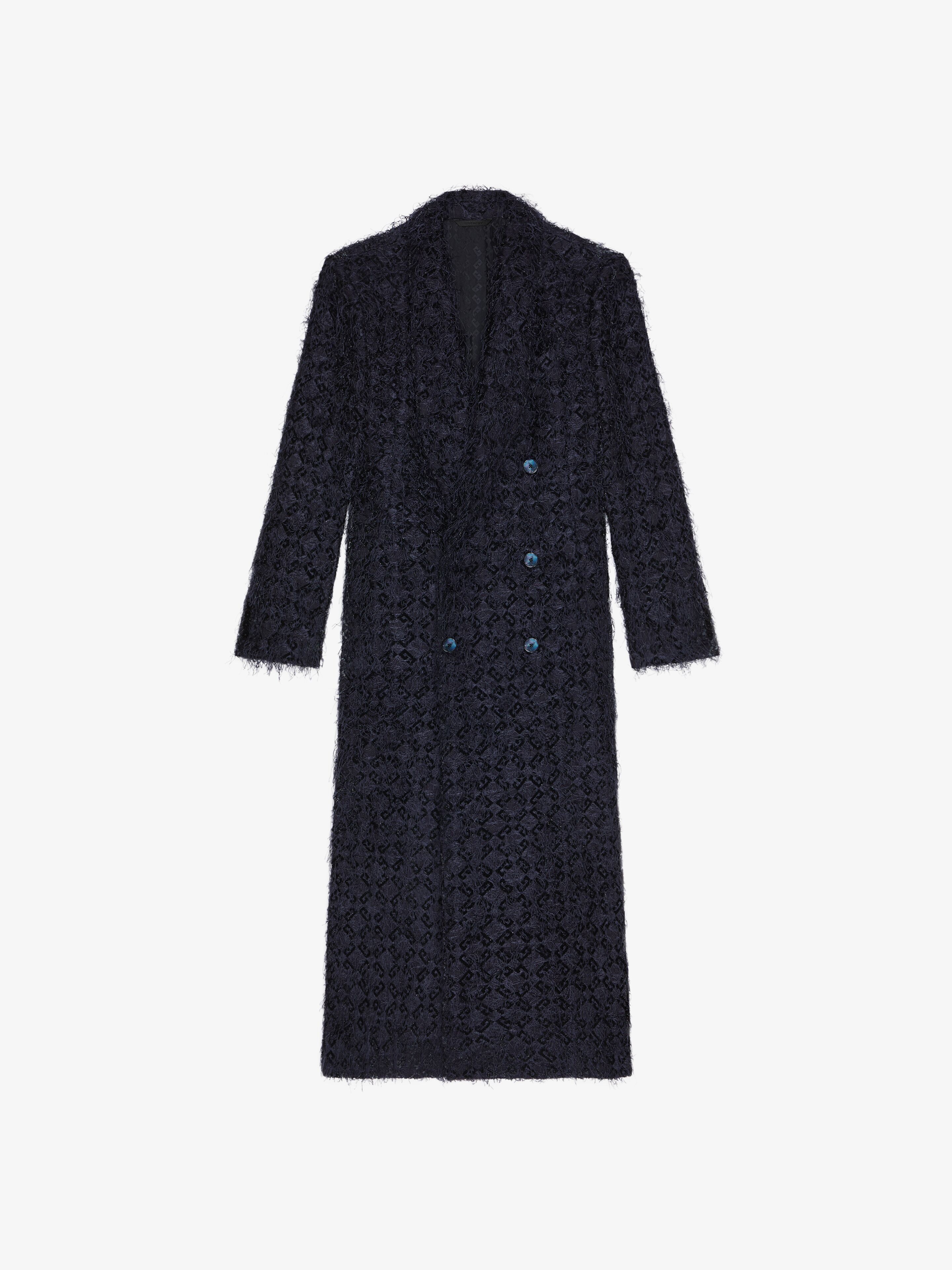 DOUBLE BREASTED COAT IN MONOGRAM 72 FANCY JACQUARD - 1