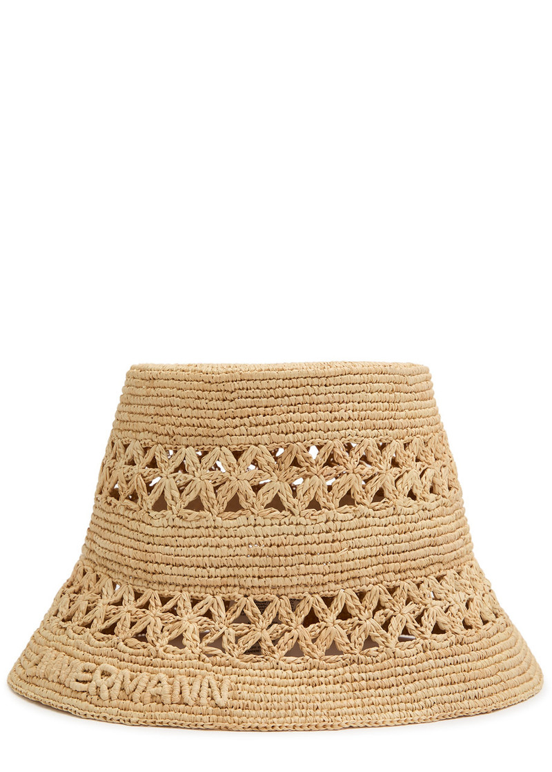 Zimmermann Zimmermann Raffia Bucket hat outlook