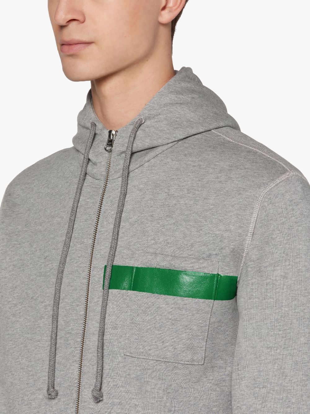 GREY X GREEN COTTON HOODED SWEATSHIRT | GJM-208 - 5