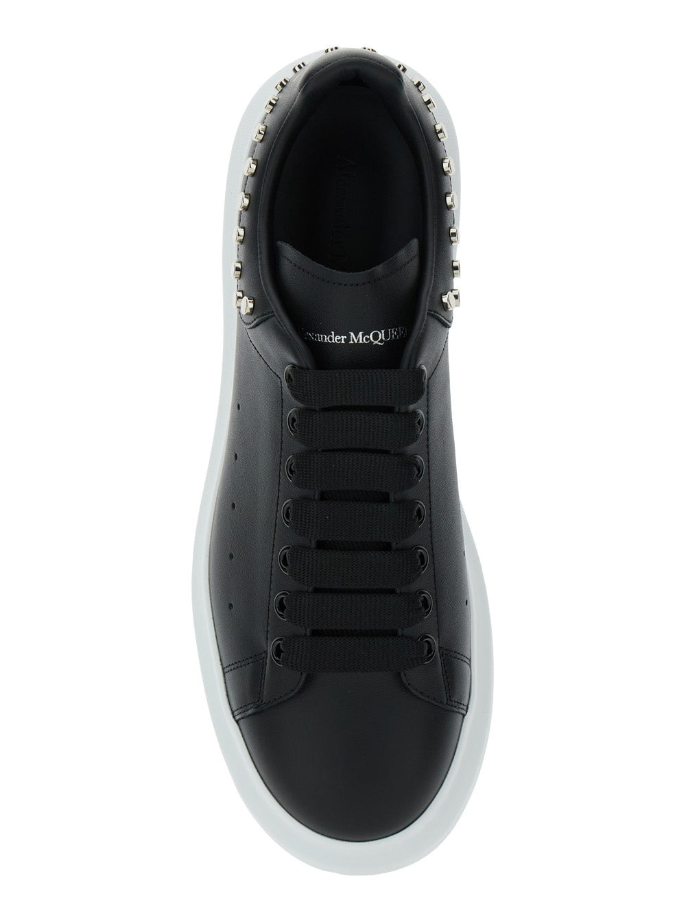 Alexander Mcqueen Men Black Low Top Sneakers With Stud Embellishments In Leather Man - 4