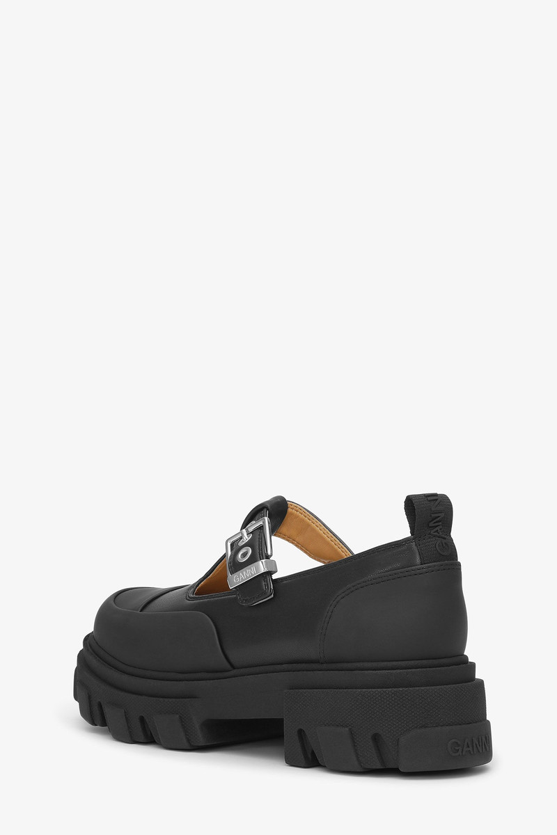 BLACK CLEATED MARY JANE SHOES 3