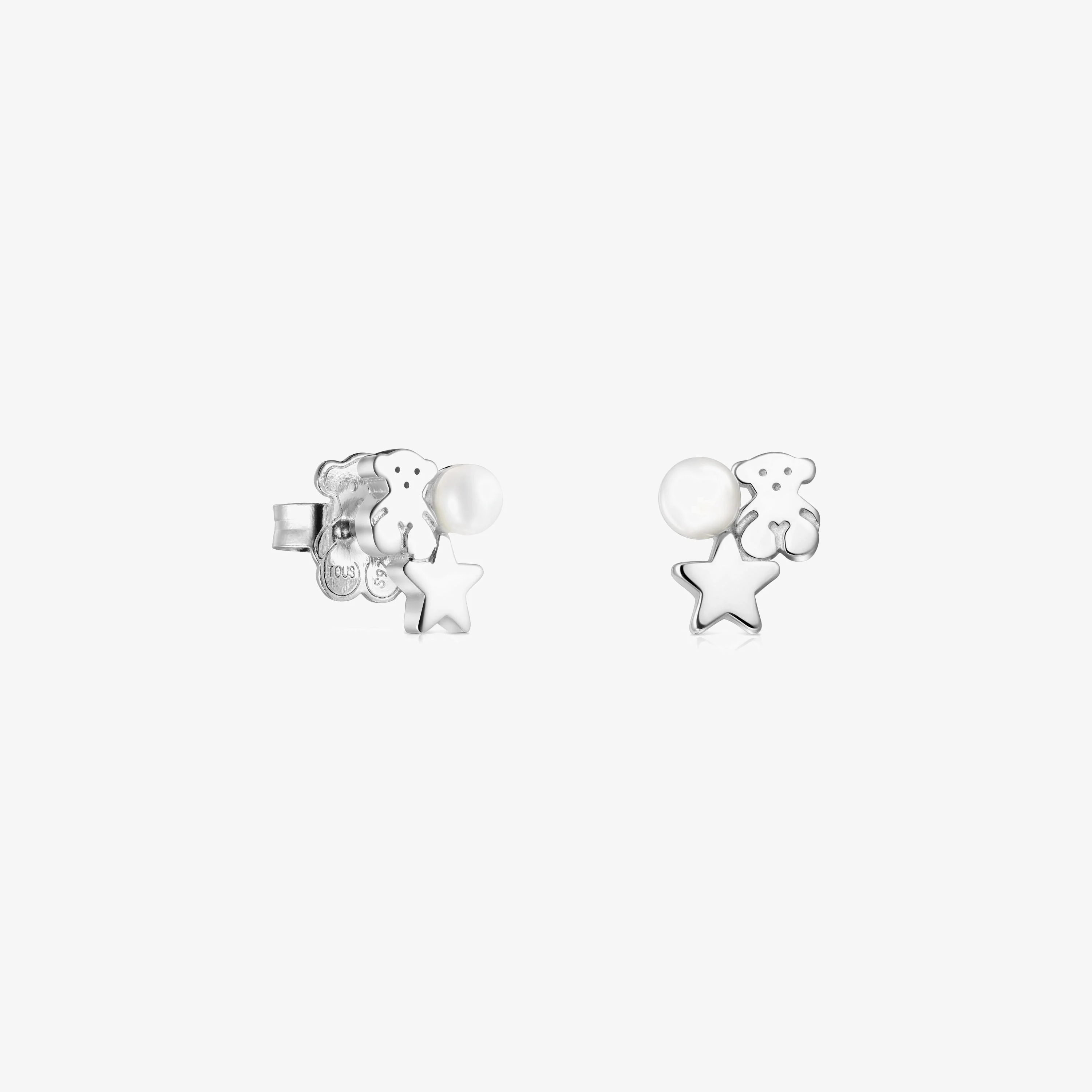Nocturne Silver Earrings with Pearl - 1