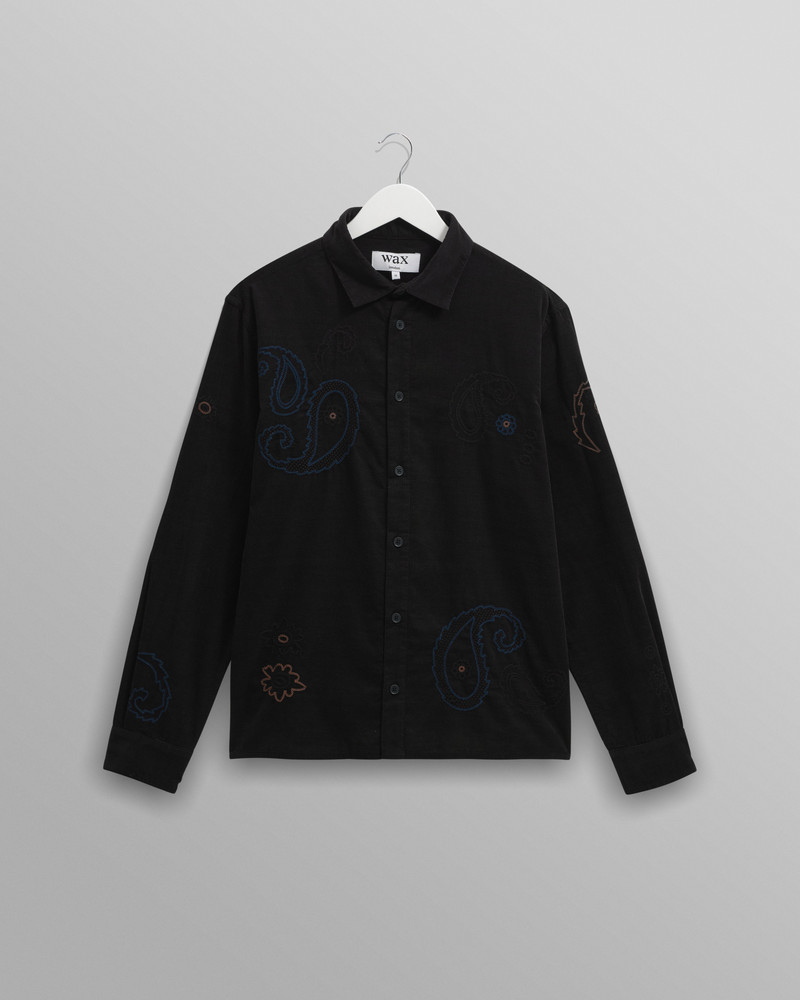 Halcomb - Black And Multicolour Applique Corduroy Shirt 1