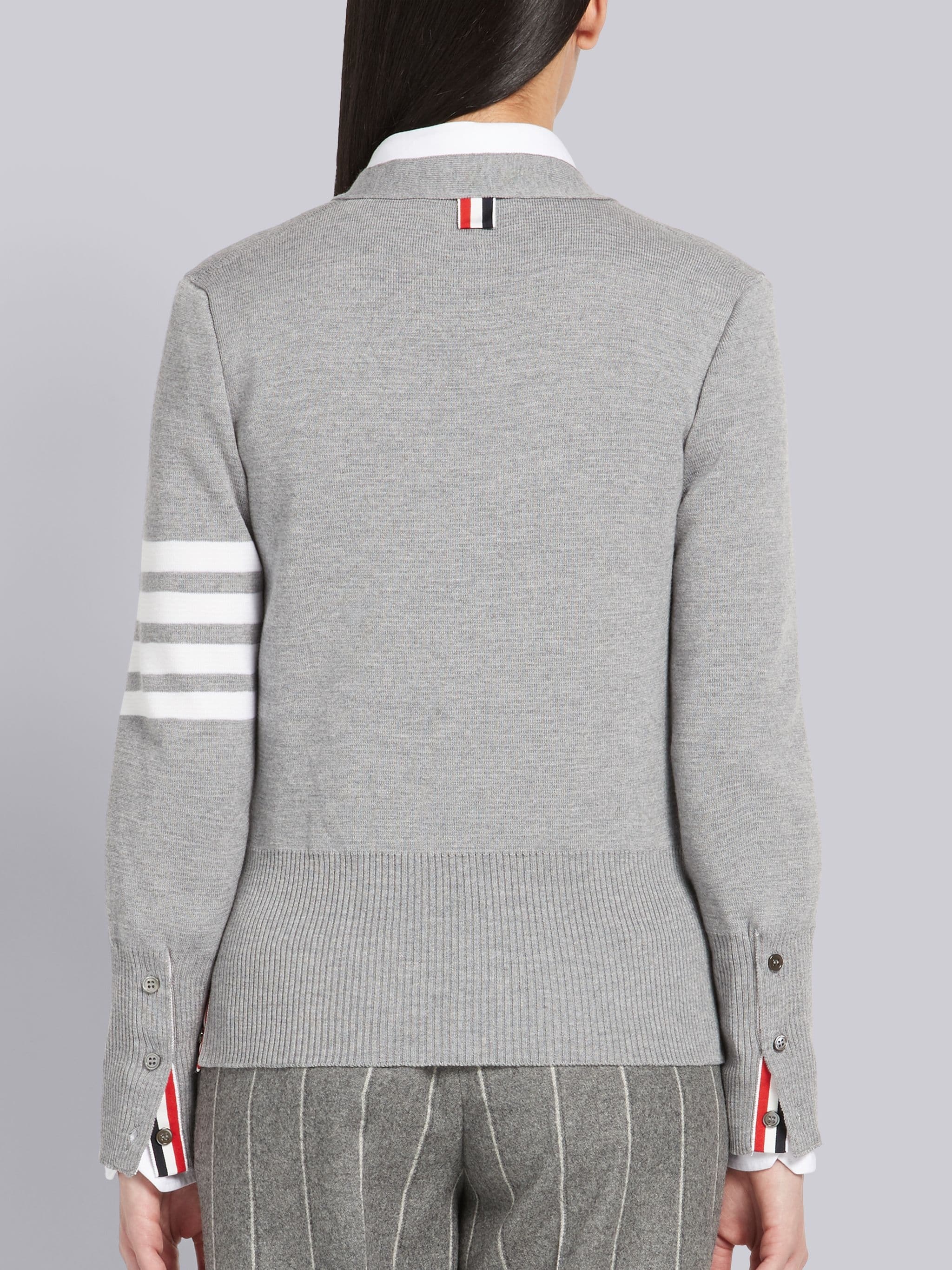 Fine Merino Wool 4-Bar Relaxed Fit Cardigan Women