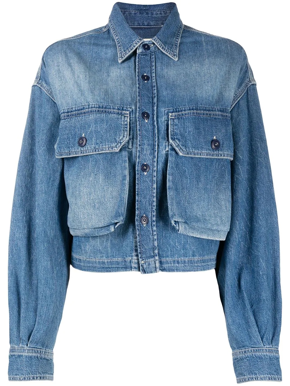 front pockets denim jacket - 1